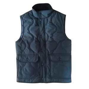 Banana Republic Black Quilted Puffer Snap Button Pocket Vest Size Small